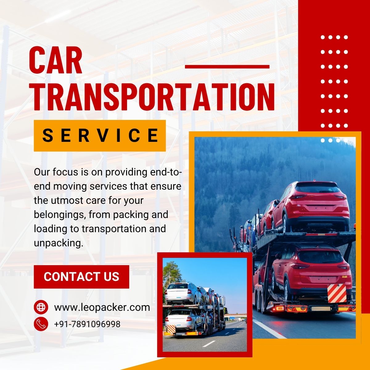 Leo Packers and Movers CAR TRANSPORTATION