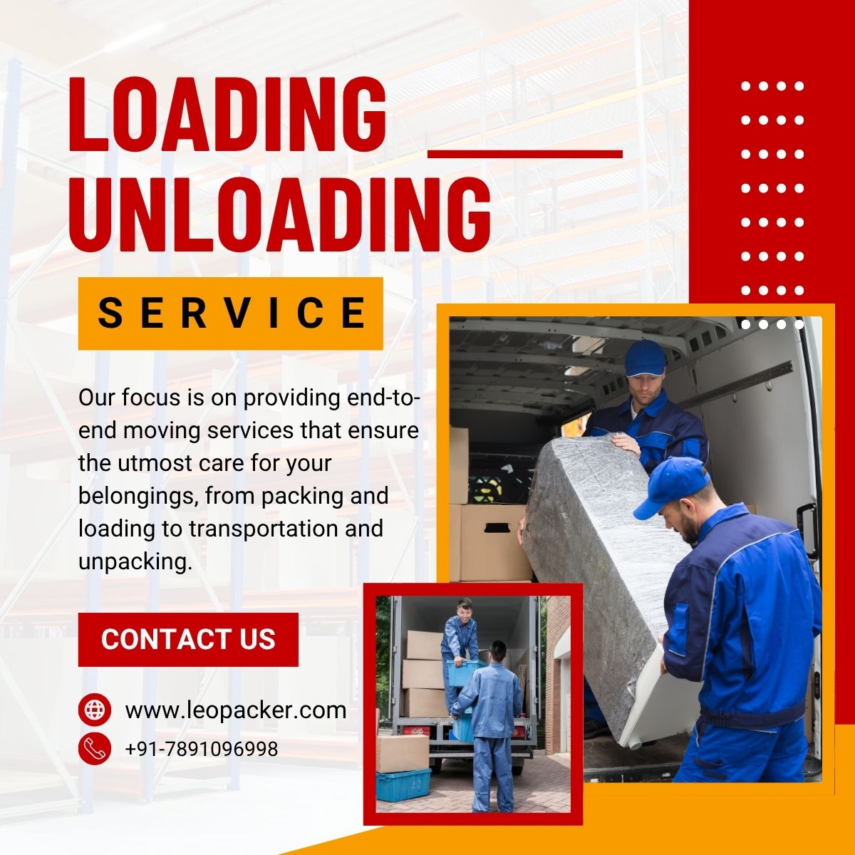 Leo Packers and Movers loading unloading
